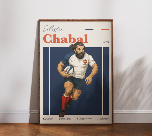 Affiche XV de France – Sébastien Chabal-Garçon bien vêtu