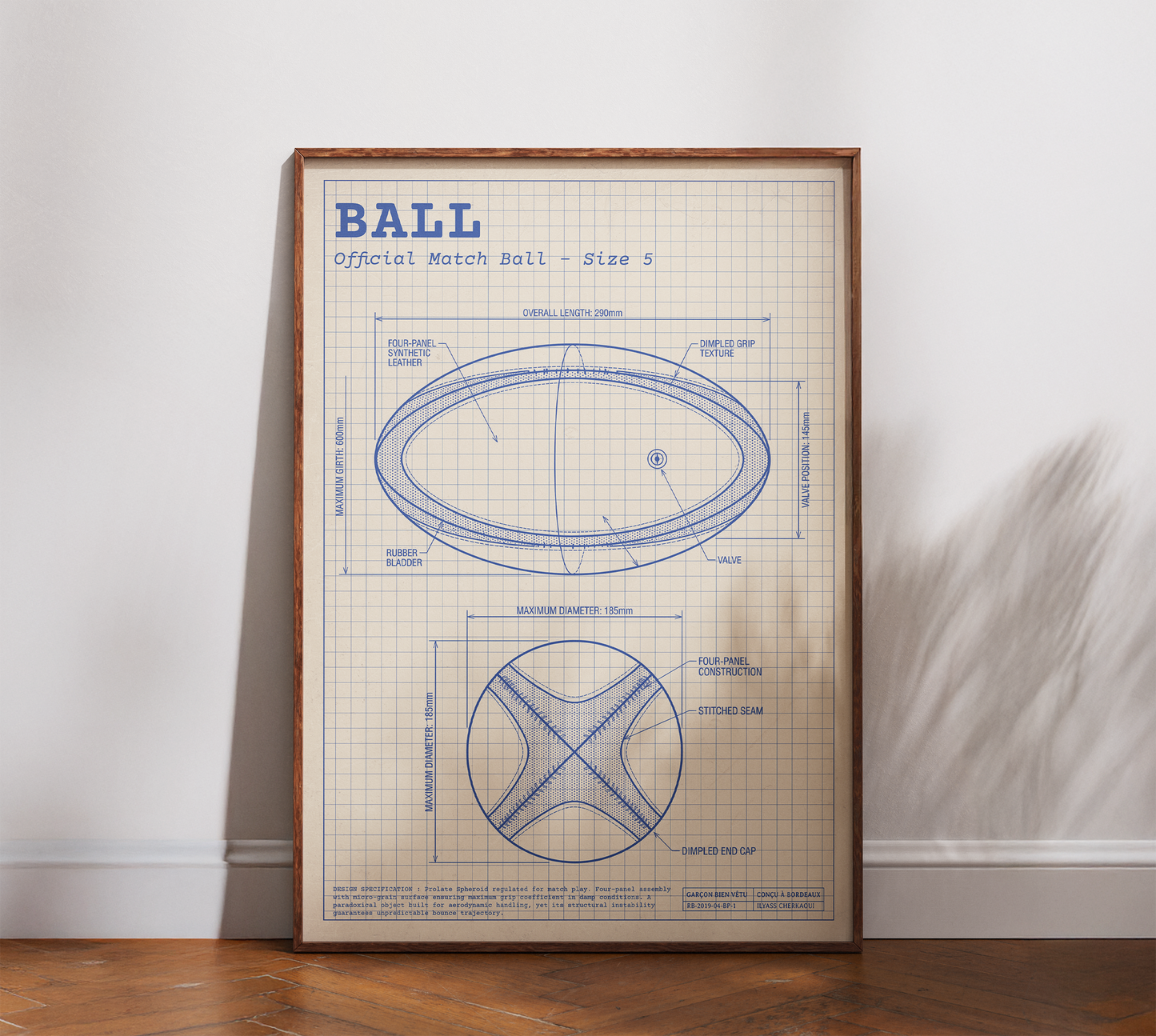 Affiche Rugby – Le Ballon (Le Cuir) – La Fiche Technique