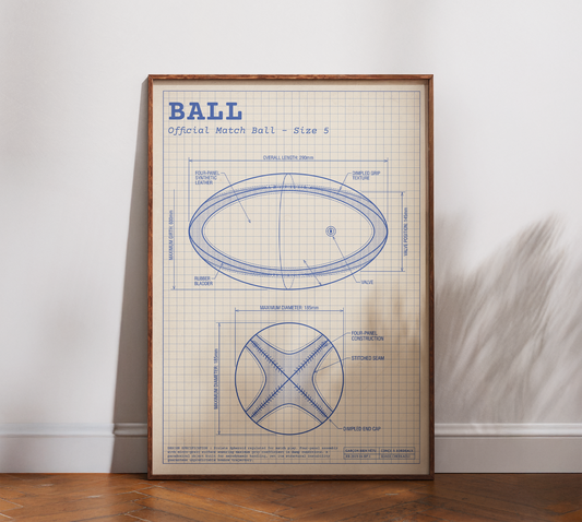 Affiche Rugby – Le Ballon (Le Cuir) – La Fiche Technique