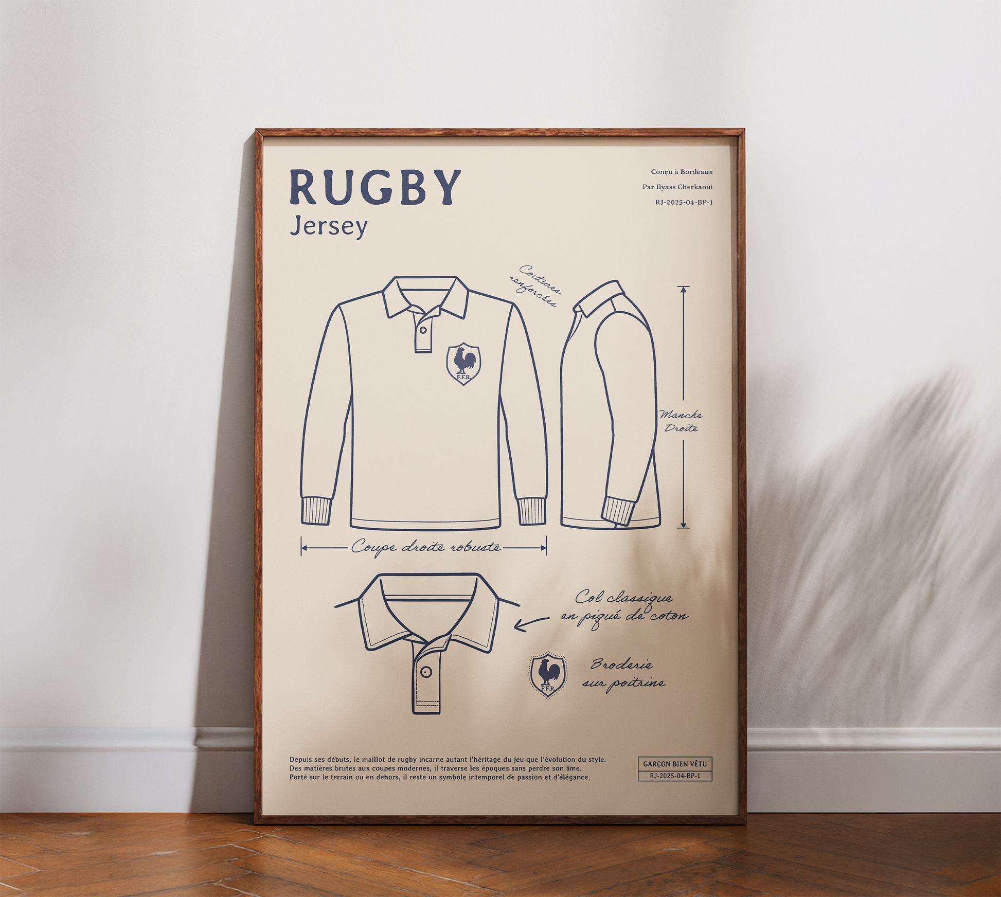 Affiche Rugby – Maillot de Rugby Vintage-Garçon bien vêtu