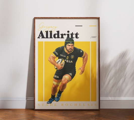Affiche Stade Rochelais – Grégory Alldritt-Garçon bien vêtu