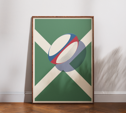 Affiche Rugby – Terrain & Ballon Ovale-Garçon bien vêtu
