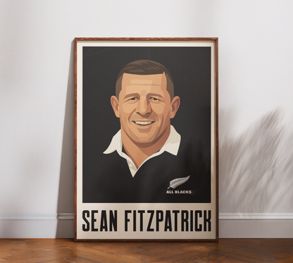 Affiche Rugby – Sean Fitzpatrick – New Zealand