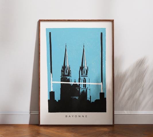Affiche Rugby Bayonne Cathédrale – Collection Ville & Stade