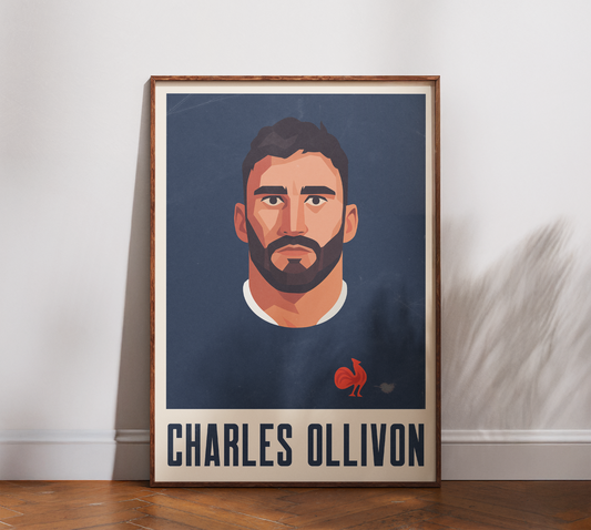 Affiche Rugby – Charles Ollivon – France