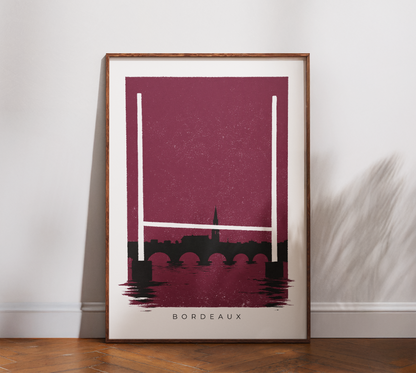 Affiche Rugby Bordeaux Garonne – Collection Ville & Stade