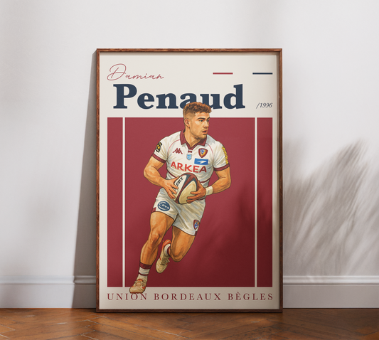 Affiche UBB – Damian Penaud-Garçon bien vêtu