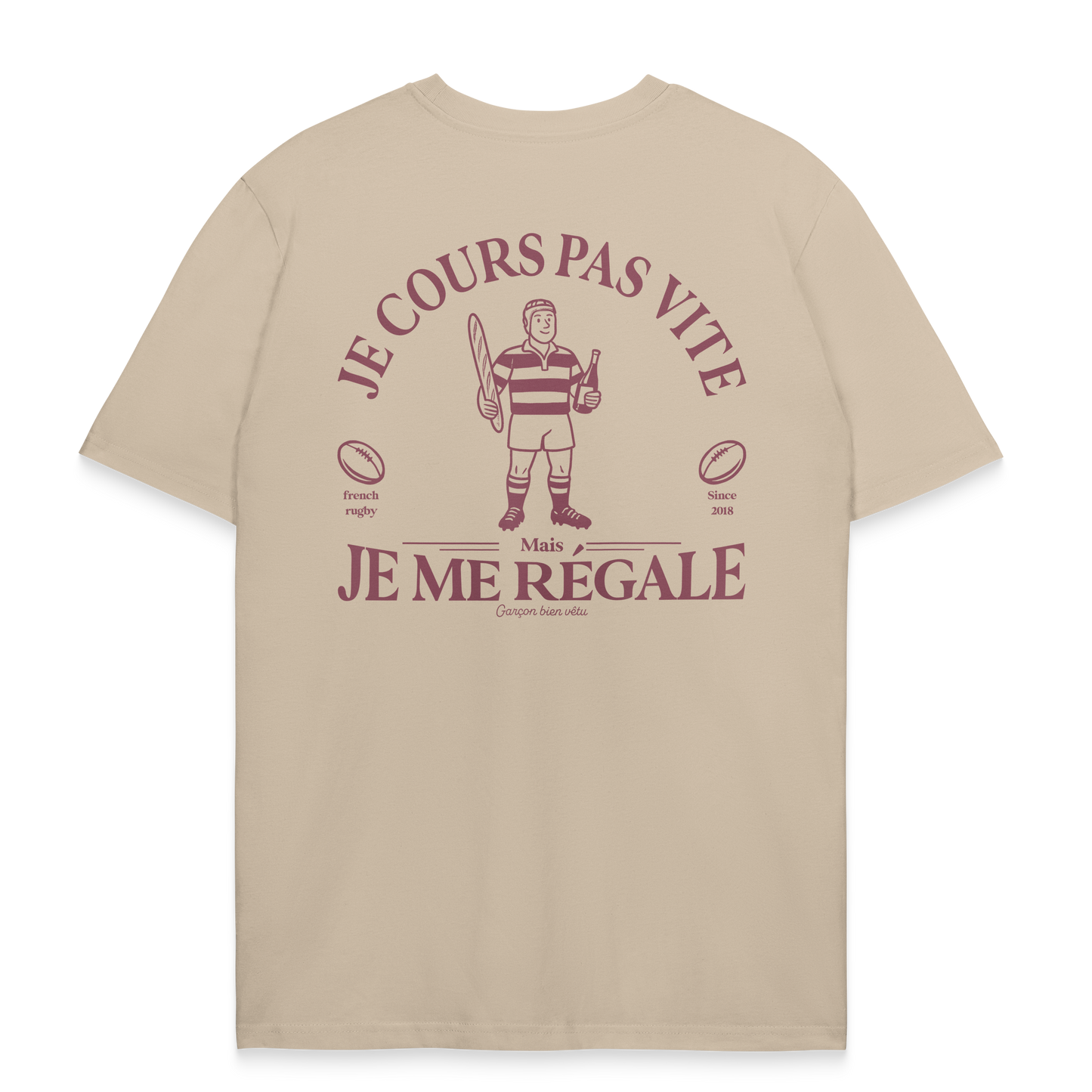 T-shirt Rugby Vintage – Je Cours Pas Vite Mais Je Me Régale