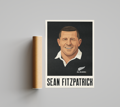 Affiche Rugby – Sean Fitzpatrick – New Zealand