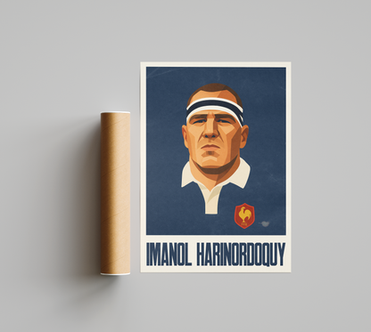 Affiche Rugby – Imanol Harinordoquy – France