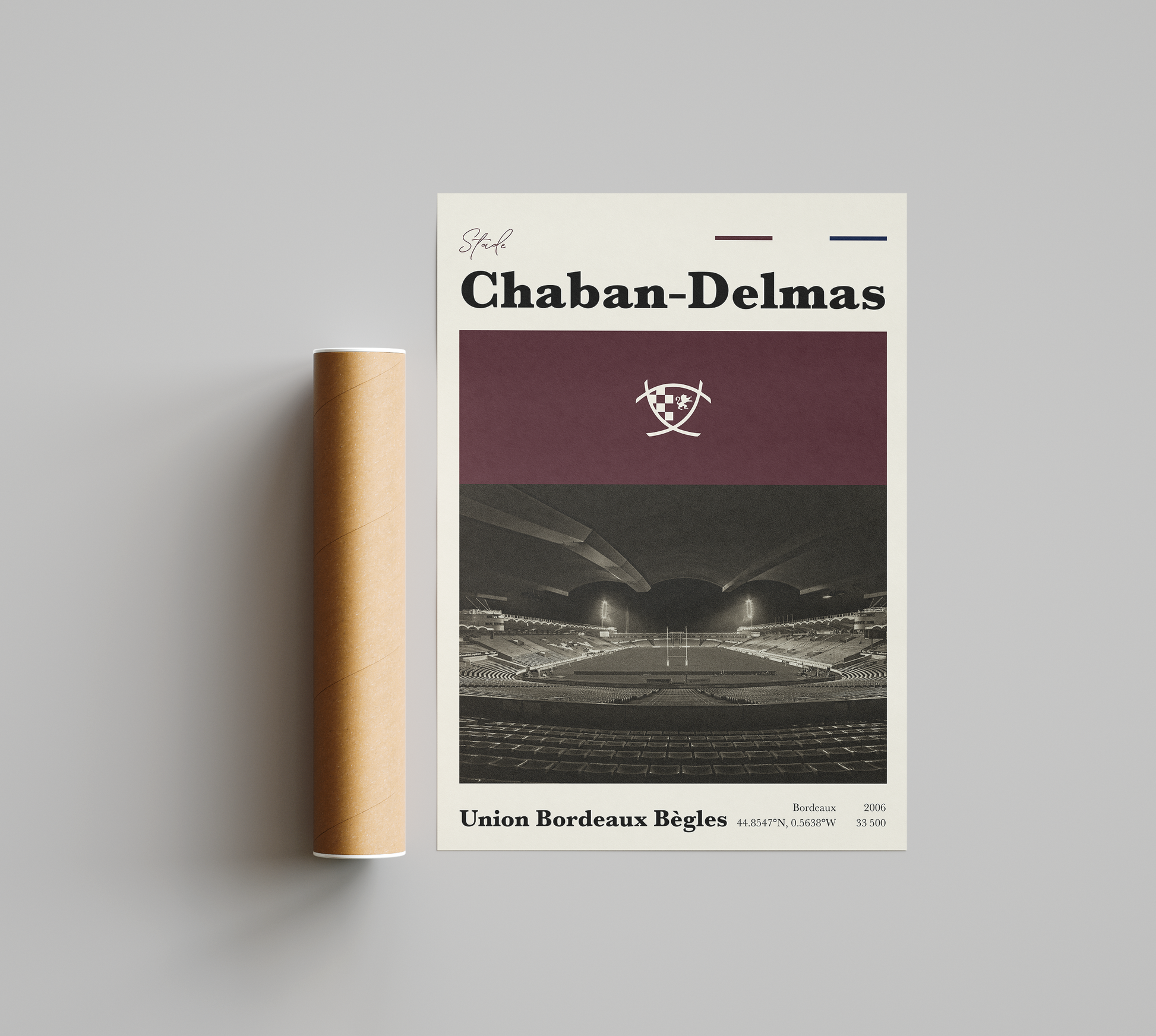 Affiche Union Bordeaux Bègles – Stade Chaban-Delmas-Garçon bien vêtu