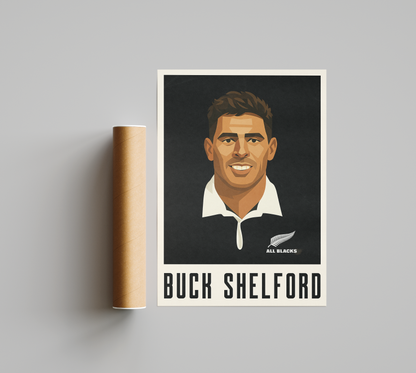 Affiche Rugby – Buck Shelford – New Zealand