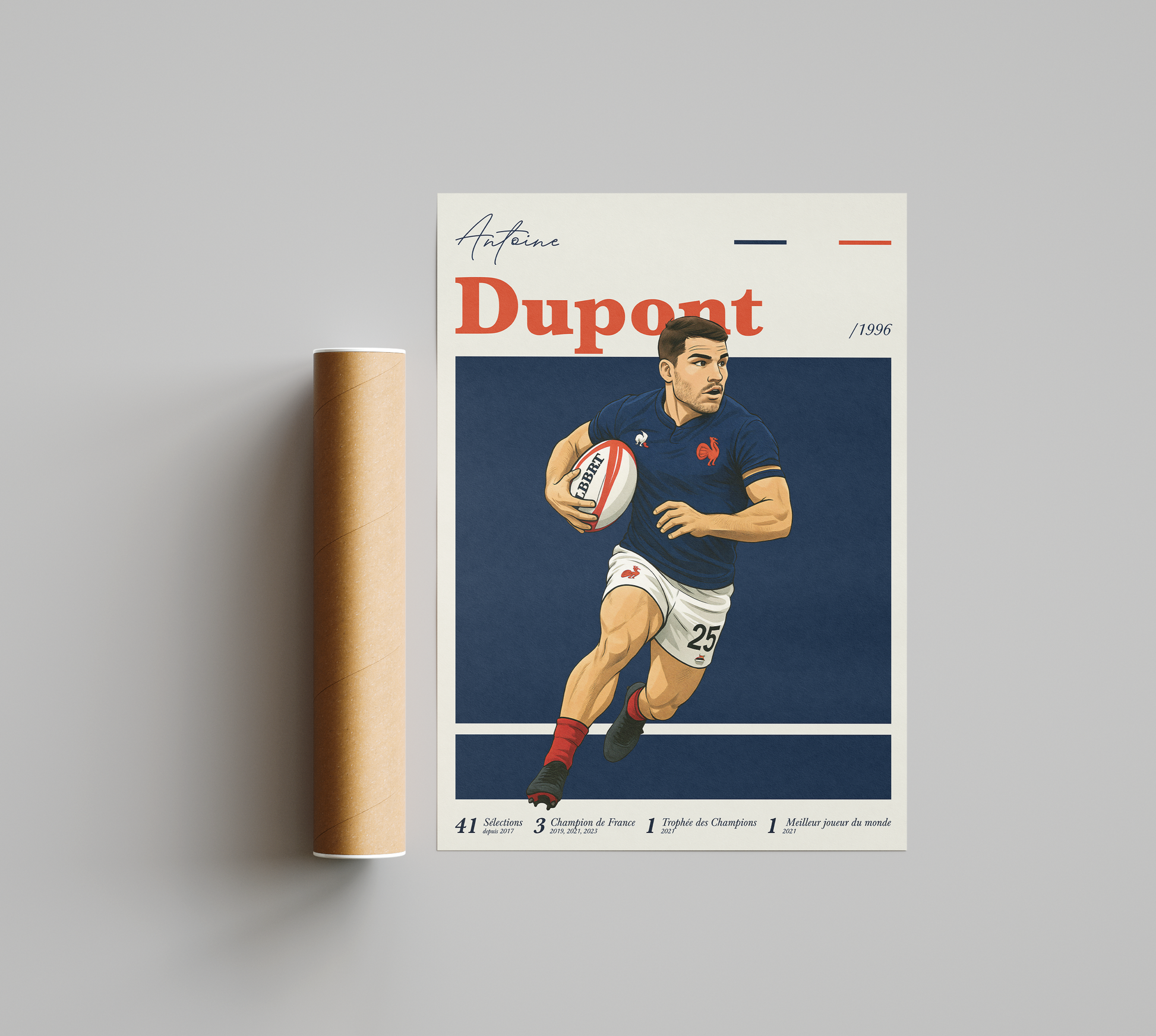 Affiche XV de France – Antoine Dupont-Garçon bien vêtu