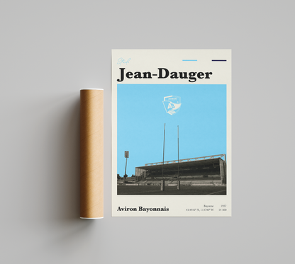 Affiche Rugby – Aviron Bayonnais – Stade Jean-Dauger