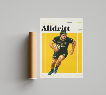 Affiche Stade Rochelais – Grégory Alldritt-Garçon bien vêtu