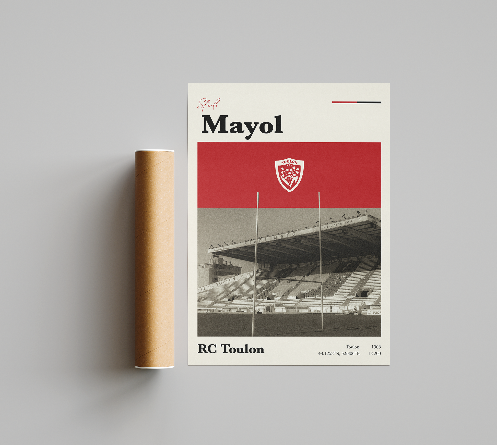 Affiche RC Toulon – Stade Mayol-Garçon bien vêtu