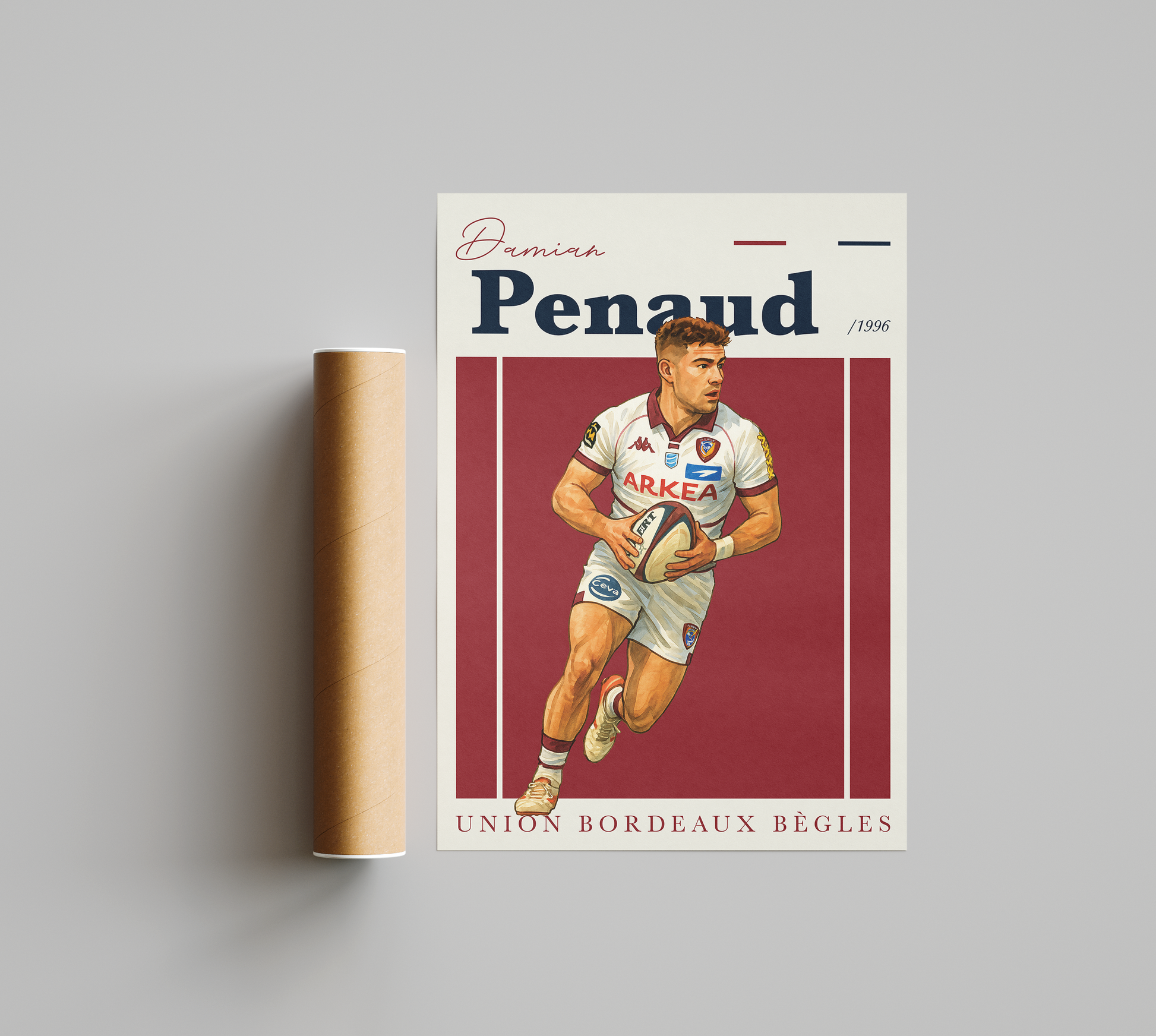 Affiche UBB – Damian Penaud-Garçon bien vêtu