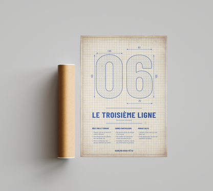 Affiche Rugby – Le Troisième Ligne (N°6) – La Fiche Technique