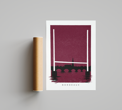 Affiche Rugby Bordeaux Garonne – Collection Ville & Stade