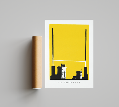 Affiche Rugby La Rochelle Vieux Port – Collection Ville & Stade