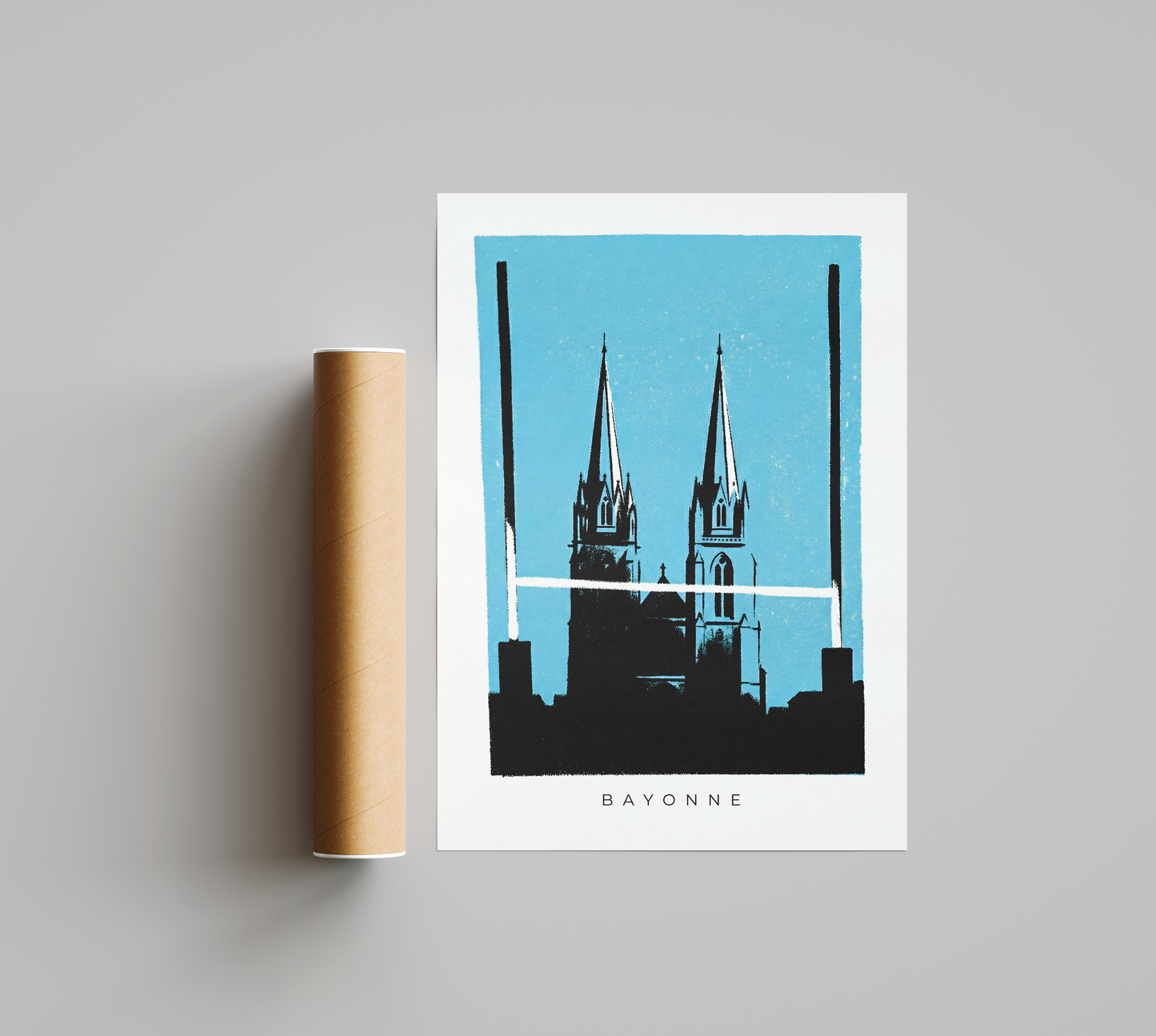 Affiche Rugby Bayonne Cathédrale – Collection Ville & Stade