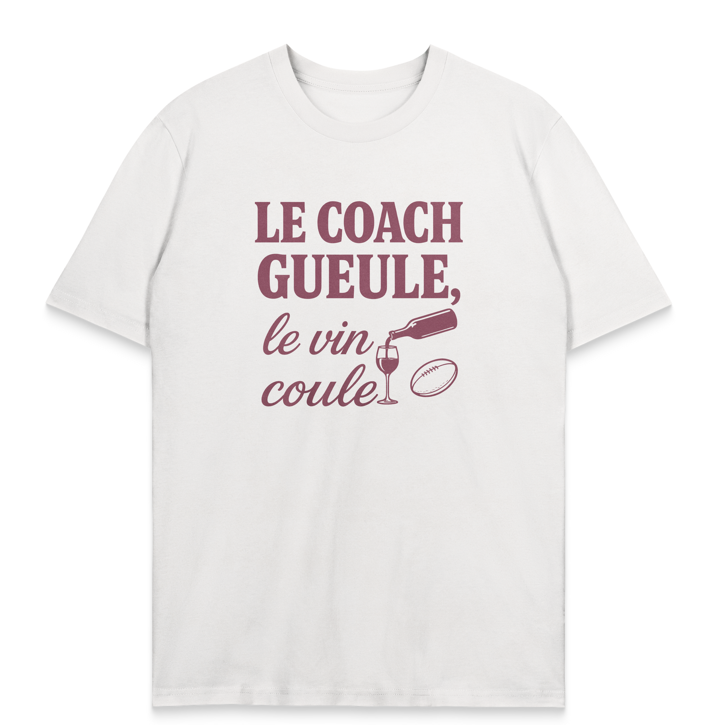 T-shirt Rugby Humour – Le Coach Gueule, le Vin Coule
