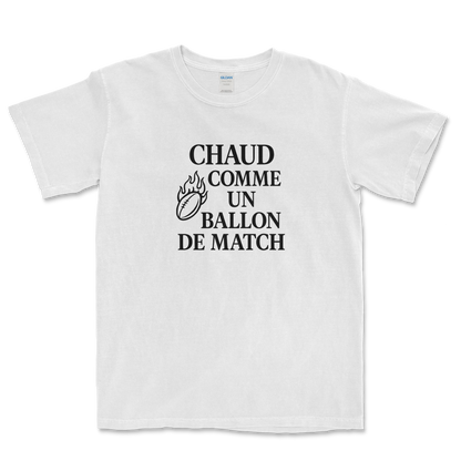 T-shirt Rugby – Chaud Comme un Ballon de Match