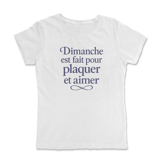 T-shirt rugby femme – Dimanche est fait pour plaquer et aimer