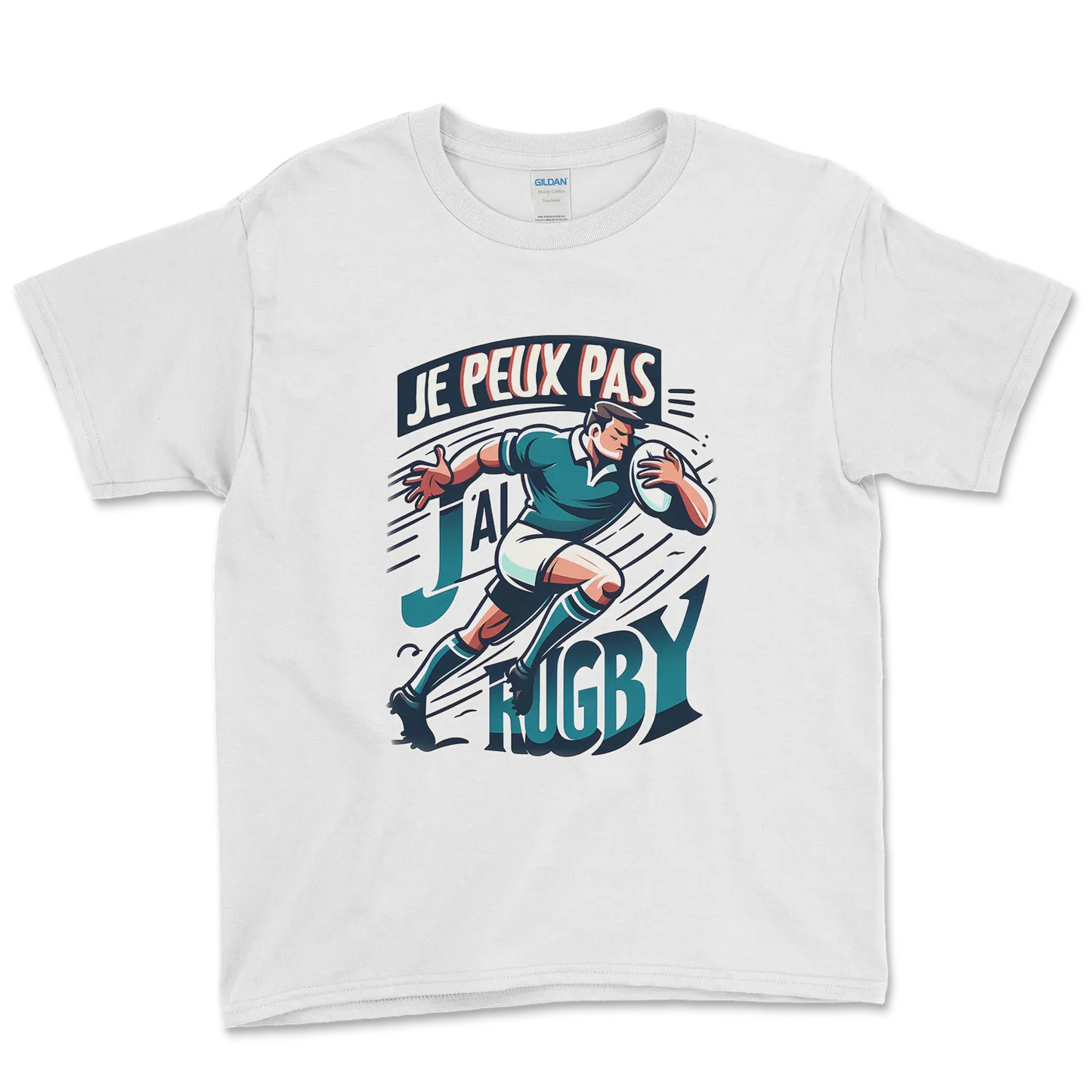 T-shirt Rugby Enfant – Je Peux Pas, J’ai Rugby-Garçon bien vêtu
