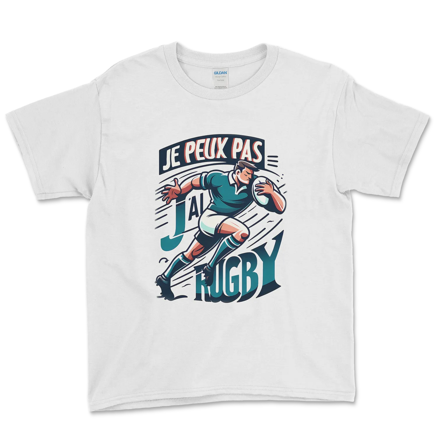 T-shirt Rugby Enfant – Je Peux Pas, J’ai Rugby-Garçon bien vêtu