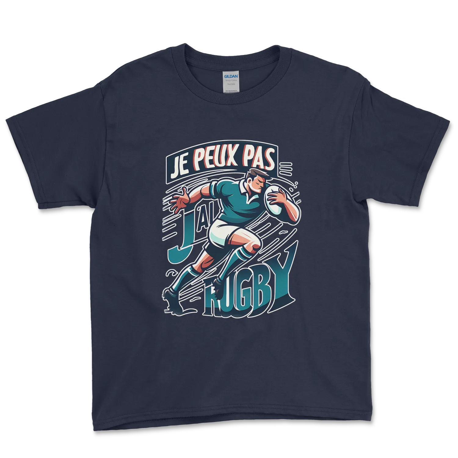 T-shirt Rugby Enfant – Je Peux Pas, J’ai Rugby-Garçon bien vêtu