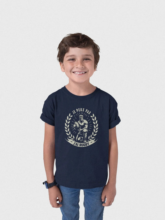 T-shirt Rugby Enfant Je Peux Pas, J'ai Rugby-Garçon bien vêtu