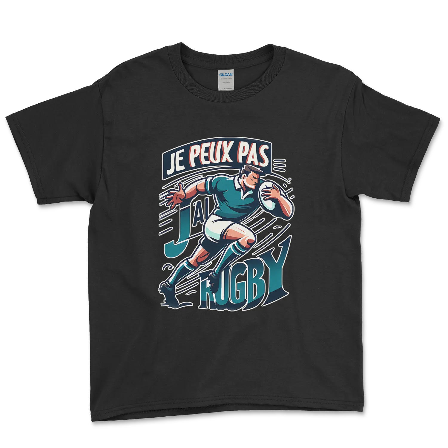 T-shirt Rugby Enfant – Je Peux Pas, J’ai Rugby-Garçon bien vêtu