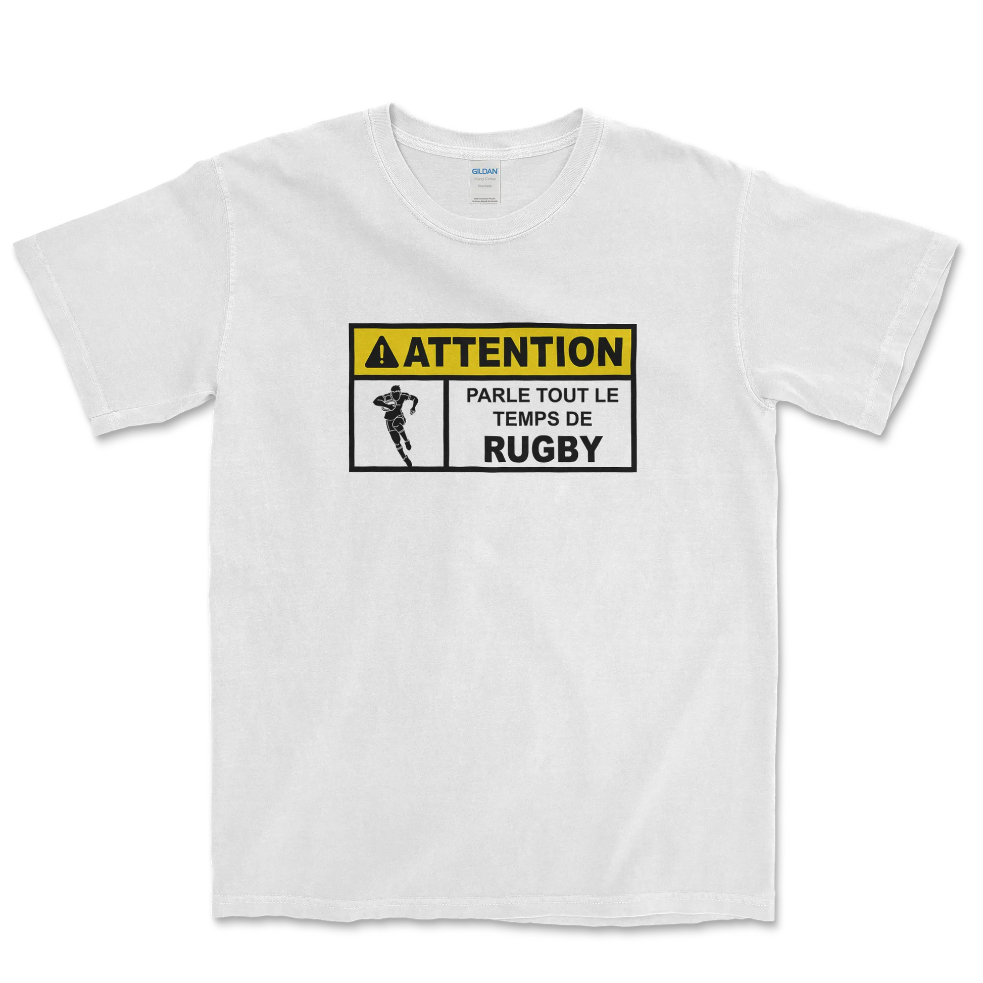 T-shirt Rugby Humour – Attention Rugby Addict-Garçon bien vêtu