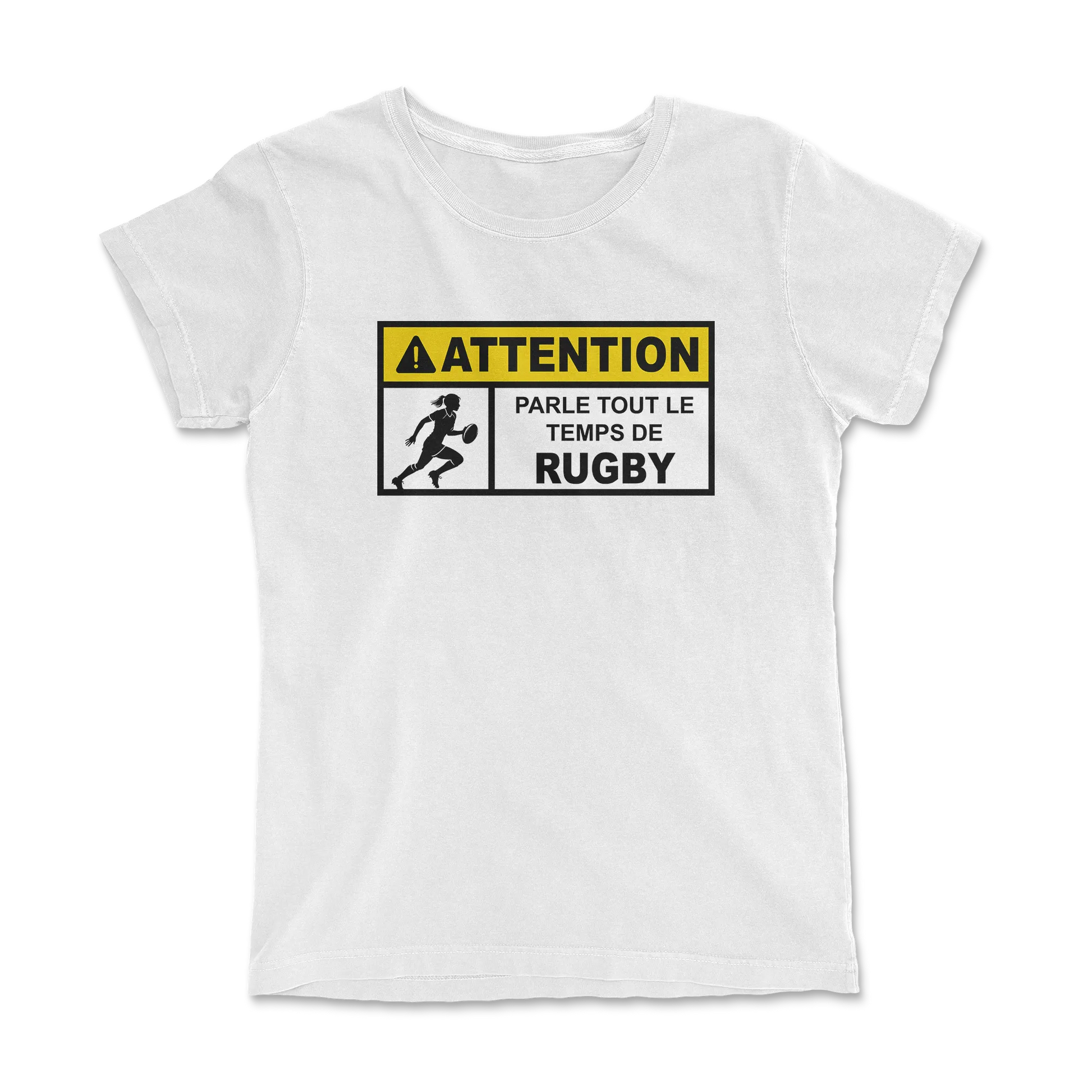 T-shirt Rugby Humour – Attention Rugby Addict-Garçon bien vêtu