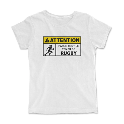 T-shirt Rugby Humour – Attention Rugby Addict-Garçon bien vêtu