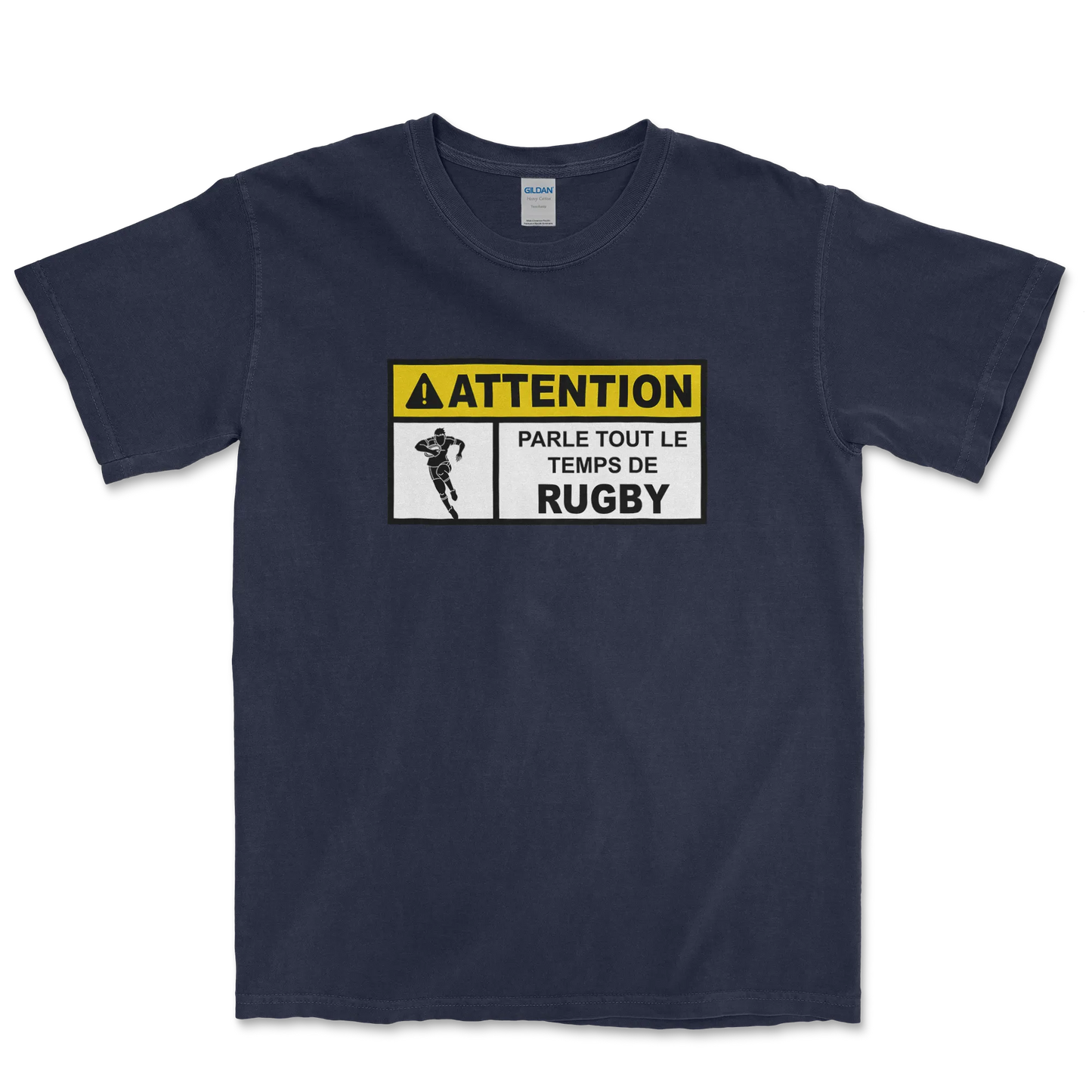 T-shirt Rugby Humour – Attention Rugby Addict-Garçon bien vêtu