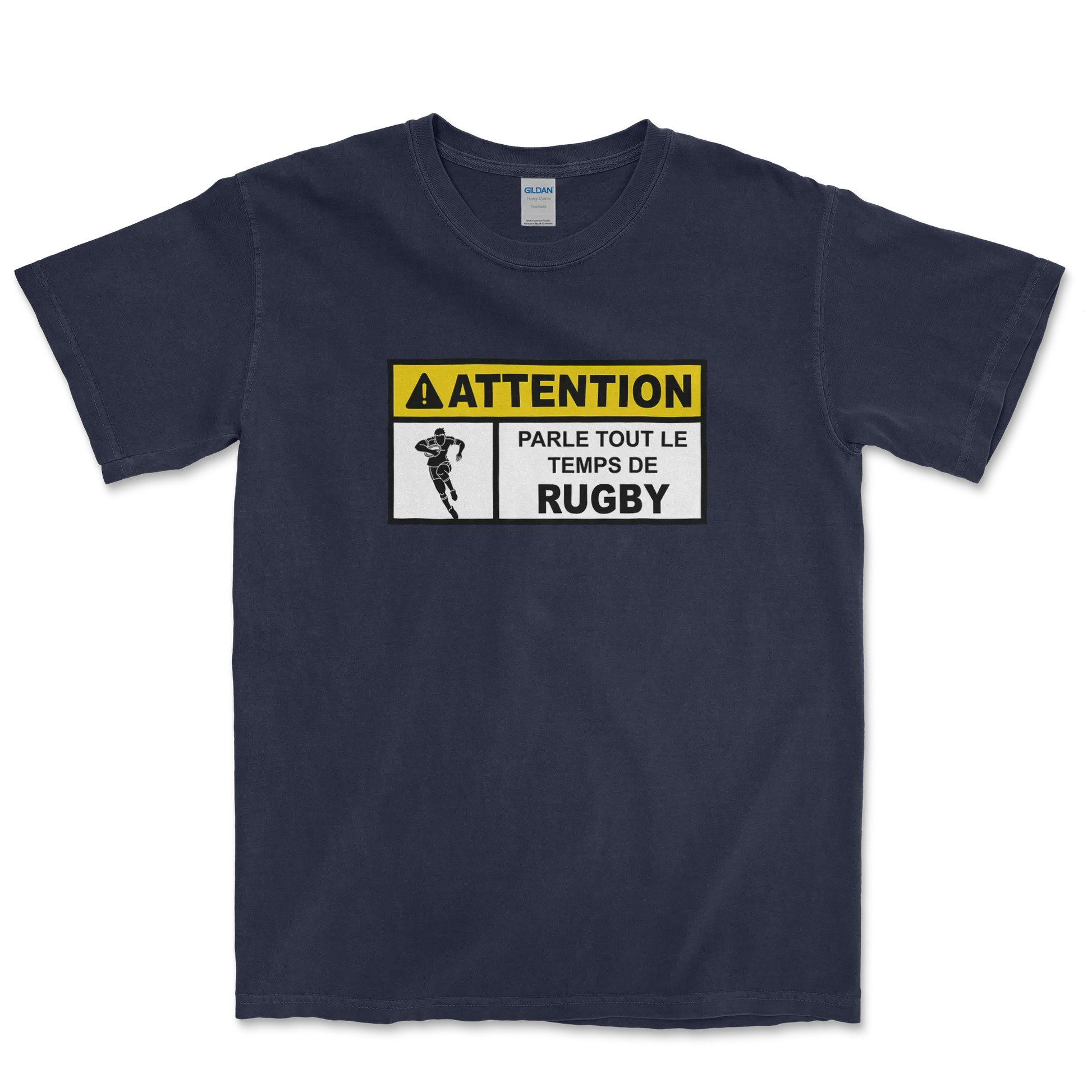 T-shirt Rugby Humour – Attention Rugby Addict-Garçon bien vêtu