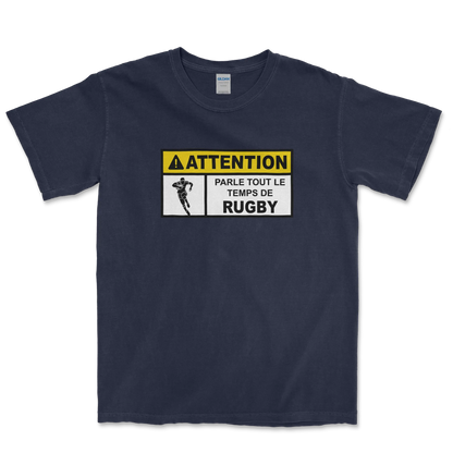 T-shirt Rugby Humour – Attention Rugby Addict-Garçon bien vêtu