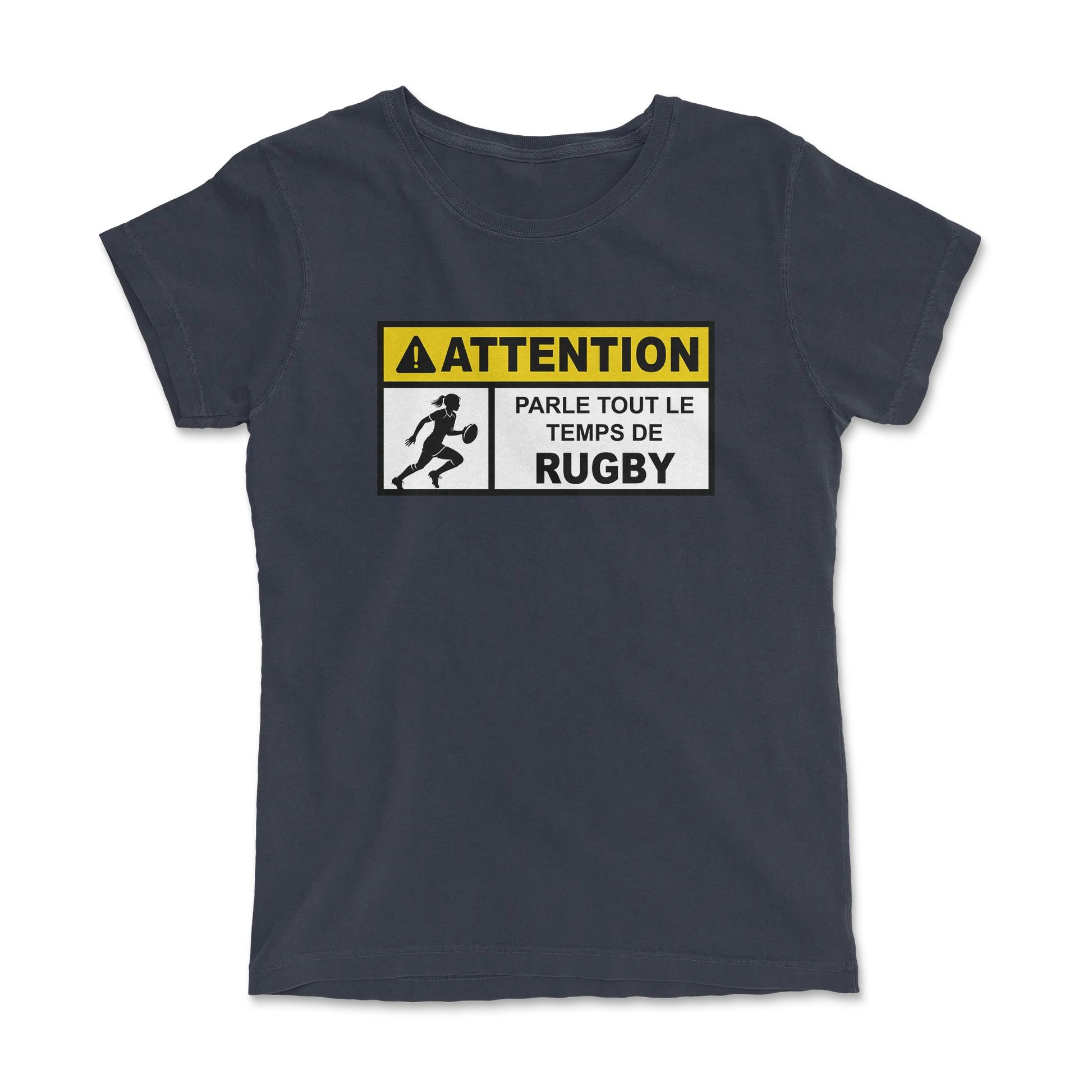 T-shirt Rugby Humour – Attention Rugby Addict-Garçon bien vêtu