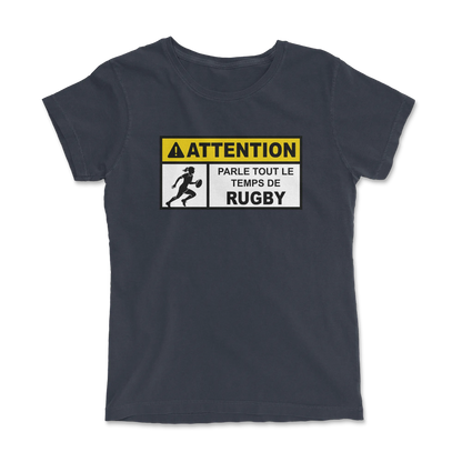 T-shirt Rugby Humour – Attention Rugby Addict-Garçon bien vêtu