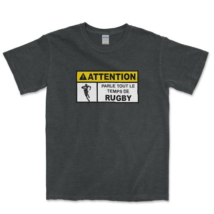 T-shirt Rugby Humour – Attention Rugby Addict-Garçon bien vêtu