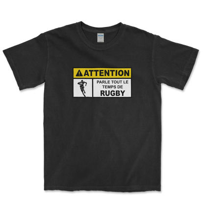 T-shirt Rugby Humour – Attention Rugby Addict-Garçon bien vêtu