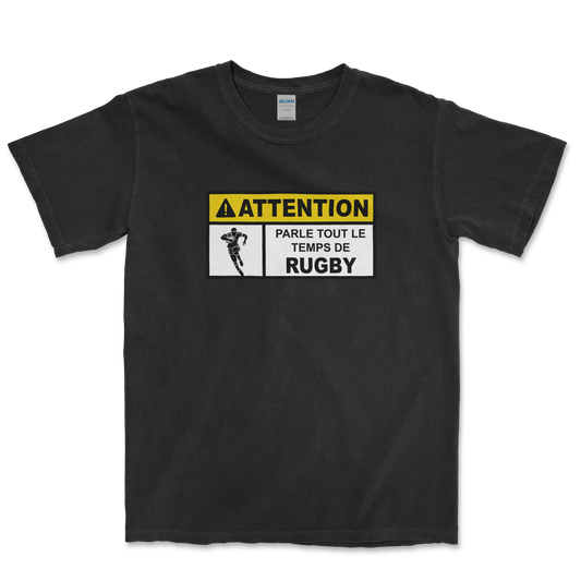 T-shirt Rugby Humour – Attention Rugby Addict-Garçon bien vêtu