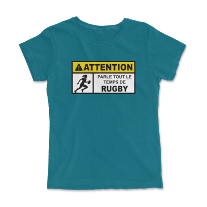 T-shirt Rugby Humour – Attention Rugby Addict-Garçon bien vêtu