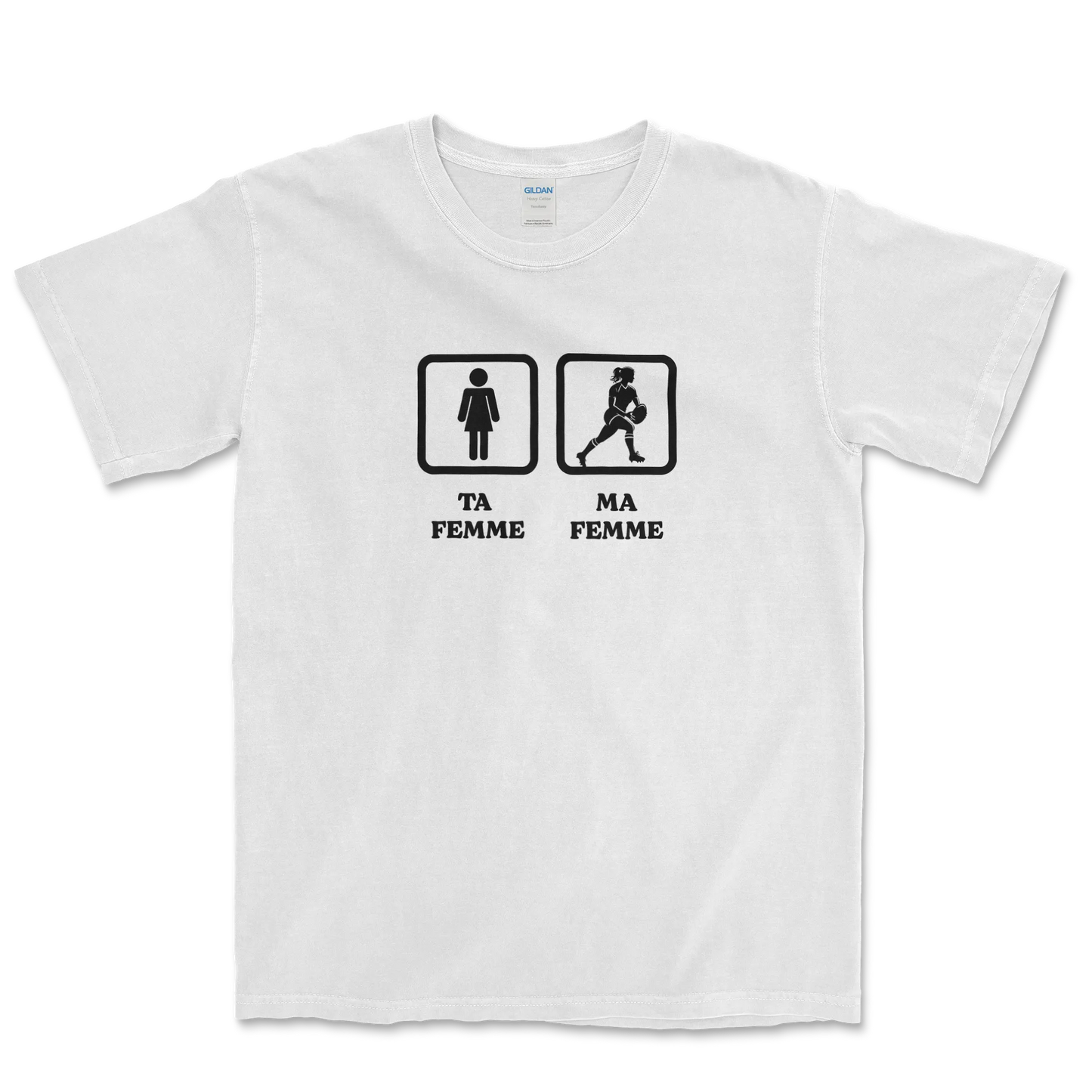 T-shirt Rugby Humour – Ta Femme, Ma Femme-Garçon bien vêtu