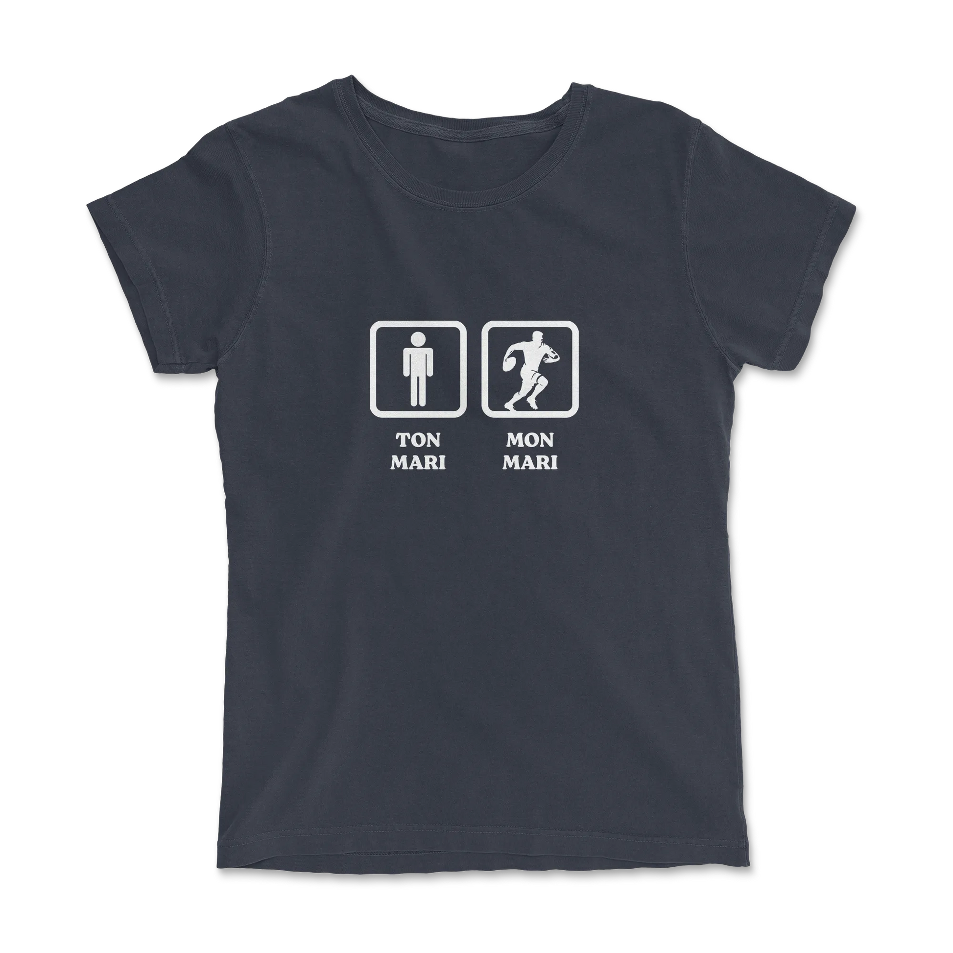 T-shirt Rugby Humour – Ton Mari, Mon Mari-Garçon bien vêtu
