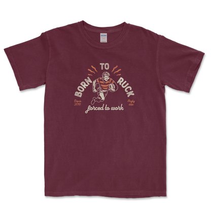 T-shirt Rugby Passion – Born to Ruck, Forced to Work-Garçon bien vêtu